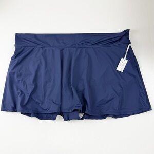 Anne Cole Swim Skirt Bottom Womens Size 24W Navy Blue Bikini Swim NWT